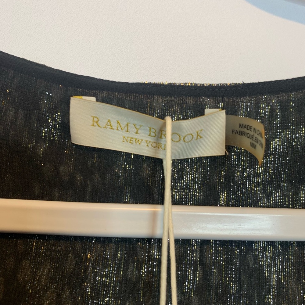 Ramy Brook Gabriela Metallic Silk Dress Draped - Picture 3 of 9